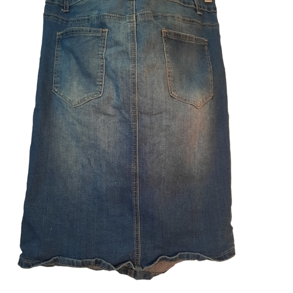 Jack David Distressed Denim Jean Skirt - Picture 2 of 6